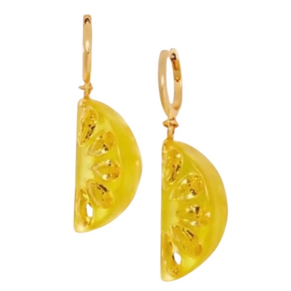 Kate Spade lemon slice Dainty Hoop Earrings - Picture 3 of 7